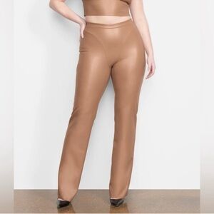 Skims Faux Leather Bootcut Pants Medium Colour Sienna Sleek Soft High Waist